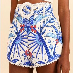 Farm Rio Jungle Chic Belted Shorts Size XS